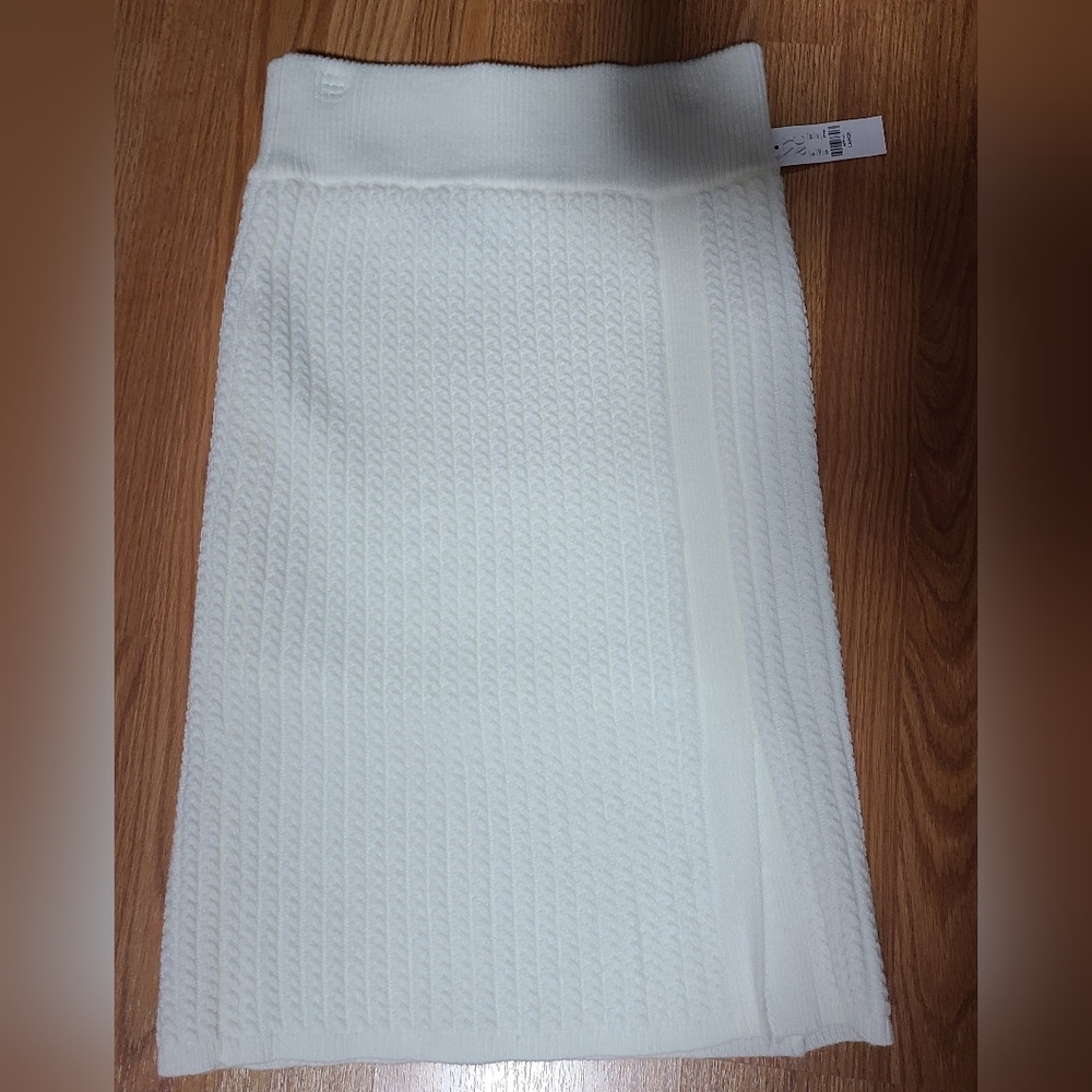 NWT NY&Co white wool/cotton winter skirt size L